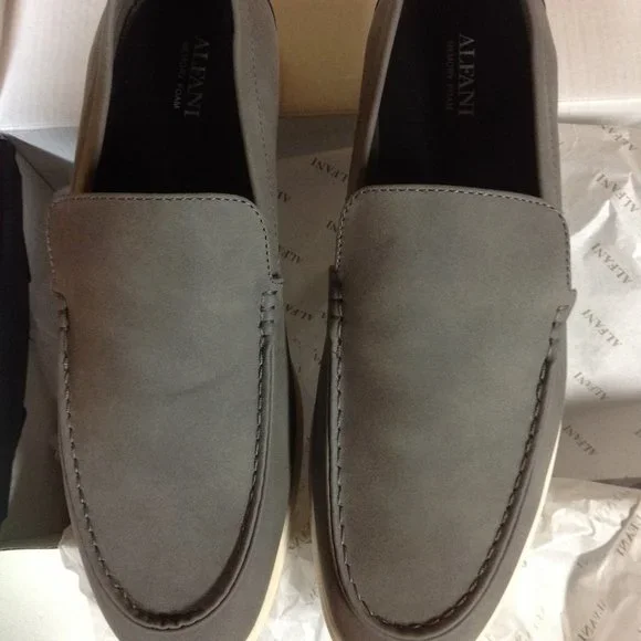 Alfani Shoes Alfani Mens Porter Grey Loafers 15m New In Box
